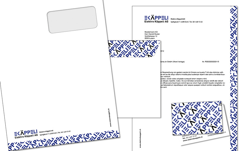 Gestaltung Briefumschlag Elektro Käppeli